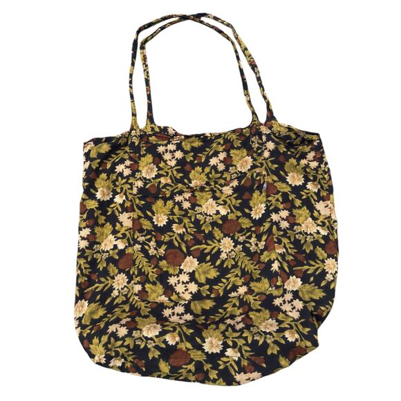 ANU Dark Floral Botanical Tote Bag - Picture 1 of 5